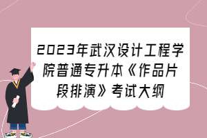 2023年武漢設計工程學院普通專升本《作品片段排演》考試大綱