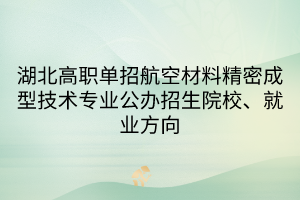 湖北高職單招航空材料精密成型技術(shù)專業(yè)公辦招生院校、就業(yè)方向