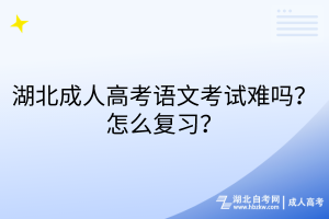 湖北成人高考語文考試難嗎？怎么復(fù)習(xí)？