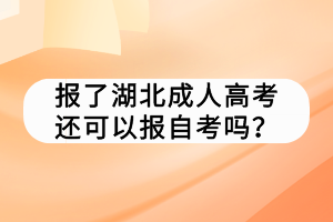 報(bào)了湖北成人高考還可以報(bào)自考嗎？