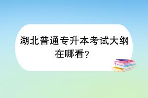 湖北普通專升本考試大綱在哪看？