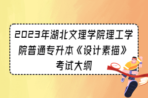 2023年湖北文理學(xué)院理工學(xué)院普通專升本《設(shè)計(jì)素描》考試大綱