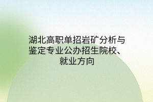 湖北高職單招巖礦分析與鑒定專業(yè)公辦招生院校、就業(yè)方向