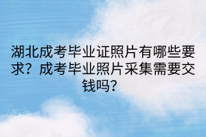 湖北成考畢業(yè)證照片有哪些要求？成考畢業(yè)照片采集需要交錢嗎？