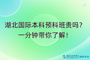 湖北國際本科預(yù)科班貴嗎？一分鐘帶你了解！