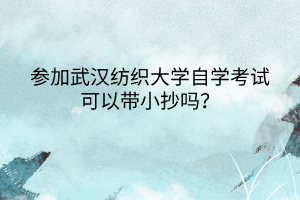 武漢紡織大學(xué)自學(xué)考試可以帶小抄嗎？