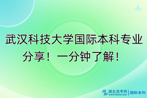 武漢科技大學(xué)國際本科專業(yè)分享！一分鐘了解！