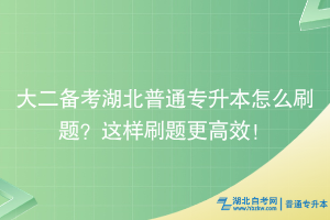 大二備考湖北普通專升本怎么刷題？這樣刷題更高效！
