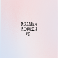 武漢東湖光電技工學(xué)校正規(guī)嗎？