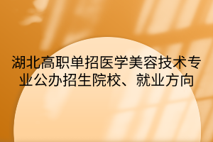 湖北高職單招醫(yī)學(xué)美容技術(shù)專業(yè)公辦招生院校、就業(yè)方向