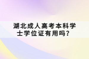 湖北成人高考本科學(xué)士學(xué)位證有用嗎？