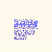 中專(zhuān)中職高考也就是所謂的對(duì)口升學(xué)是什么意思？