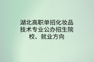 湖北高職單招化妝品技術專業(yè)公辦招生院校、就業(yè)方向