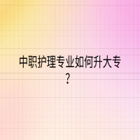 中職護理專業(yè)如何升大專？