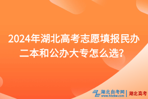 2024年湖北高考志愿填報(bào)民辦二本和公辦大專怎么選？