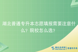 湖北普通專升本志愿填報(bào)需要注意什么？院校怎么選？