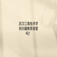武漢江南技術(shù)學(xué)校歸屬教育局管嗎？
