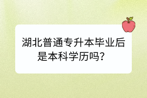 湖北普通專升本畢業(yè)后是本科學(xué)歷嗎？