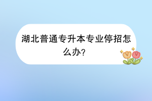 湖北普通專升本專業(yè)停招怎么辦？