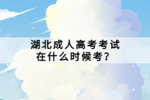 湖北成人高考考試在什么時(shí)候考？