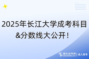 2025年長(zhǎng)江大學(xué)成考科目&分?jǐn)?shù)線(xiàn)大公開(kāi)！