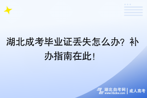 湖北成考畢業(yè)證丟失怎么辦？補(bǔ)辦指南在此！