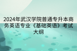 2024年武漢學(xué)院普通專(zhuān)升本商務(wù)英語(yǔ)專(zhuān)業(yè)《基礎(chǔ)英語(yǔ)》考試大綱