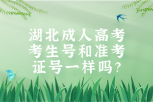 湖北成人高考考生號(hào)和準(zhǔn)考證號(hào)一樣嗎？