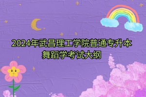2024年武昌理工學(xué)院普通專(zhuān)升本舞蹈學(xué)考試大綱