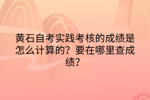 黃石自考實踐考核的成績怎么計算的？要在哪里查成績？