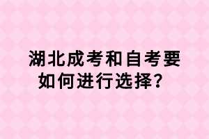 湖北成考和自考要如何進(jìn)行選擇？