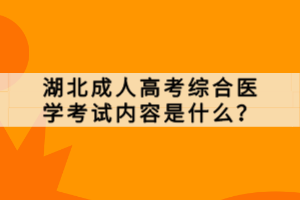 湖北成人高考綜合醫(yī)學考試內(nèi)容是什么？