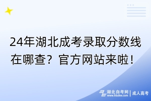 24年湖北成考錄取分數(shù)線在哪查？官方網(wǎng)站來啦！