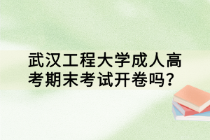 武漢工程大學(xué)成人高考期末考試開(kāi)卷嗎？