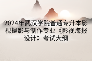 2024年武漢學(xué)院普通專升本影視攝影與制作專業(yè)《影視海報(bào)設(shè)計(jì)》考試大綱