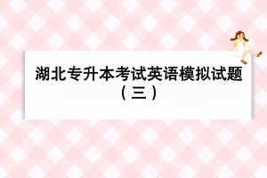 湖北專(zhuān)升本考試英語(yǔ)模擬試題（三）