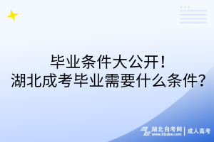 畢業(yè)條件大公開！湖北成考畢業(yè)需要什么條件？