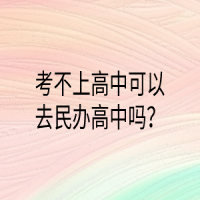 考不上高中可以去民辦高中嗎？