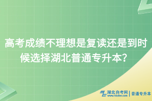 高考成績(jī)不理想是復(fù)讀還是到時(shí)候選擇湖北普通專升本？