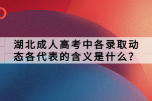 湖北成人高考中各錄取動(dòng)態(tài)各代表的含義是什么？