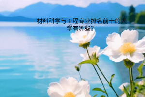 材料科學(xué)與工程專(zhuān)業(yè)排名前十的大學(xué)有哪些？