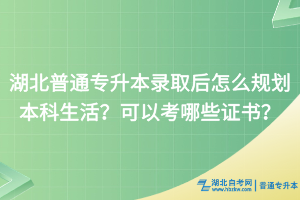 湖北普通專升本錄取后怎么規(guī)劃本科生活？可以考哪些證書？
