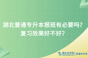 湖北普通專升本報(bào)班有必要嗎？復(fù)習(xí)效果好不好？