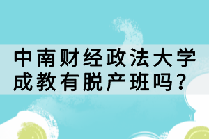 中南財經政法大學成教有脫產班嗎？