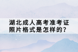 湖北成人高考準(zhǔn)考證照片格式是怎樣的？