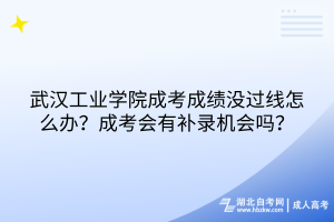 武漢工業(yè)學院成考成績沒過線怎么辦？成考會有補錄機會嗎？