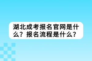 湖北成考報(bào)名官網(wǎng)是什么？報(bào)名流程是什么？