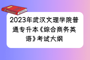 2023年武漢文理學(xué)院普通專(zhuān)升本《綜合商務(wù)英語(yǔ)》考試大綱