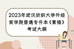 2023年武漢紡織大學外經(jīng)貿(mào)學院普通專升本《素描》考試大綱