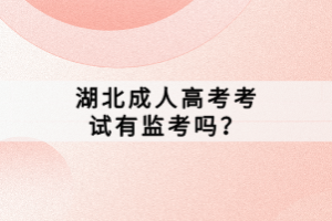 湖北成人高考考試有監(jiān)考嗎？
